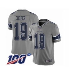 Men's Dallas Cowboys #19 Amari Cooper Limited Gray Inverted Legend 100th Season Football Jersey