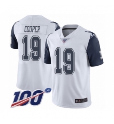 Men's Dallas Cowboys #19 Amari Cooper Limited White Rush Vapor Untouchable 100th Season Football Jersey