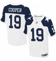 Men's Nike Dallas Cowboys #19 Amari Cooper Elite White Throwback Alternate NFL Jersey