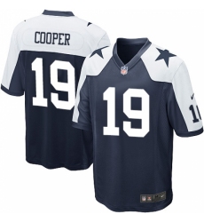 Men's Nike Dallas Cowboys #19 Amari Cooper Game Navy Blue Throwback Alternate NFL Jersey