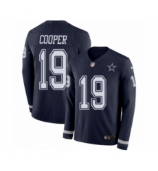 Men's Nike Dallas Cowboys #19 Amari Cooper Limited Navy Blue Therma Long Sleeve NFL Jersey