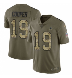 Men's Nike Dallas Cowboys #19 Amari Cooper Limited Olive Camo 2017 Salute to Service NFL Jersey