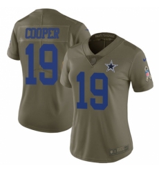 Women's Nike Dallas Cowboys #19 Amari Cooper Limited Olive 2017 Salute to Service NFL Jersey