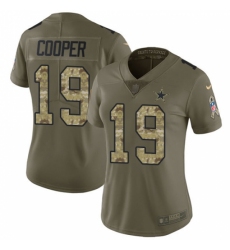 Women's Nike Dallas Cowboys #19 Amari Cooper Limited Olive Camo 2017 Salute to Service NFL Jersey