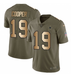 Youth Nike Dallas Cowboys #19 Amari Cooper Limited Olive Gold 2017 Salute to Service NFL Jersey