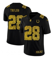 Men's Indianapolis Colts #28 Jonathan Taylor Nike Leopard Print Fashion Vapor Limited NFL Jersey Black