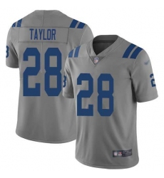 Men's Nike Indianapolis Colts #28 Jonathan Taylor Gray Stitched NFL Limited Inverted Legend Jersey