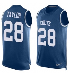 Men's Nike Indianapolis Colts #28 Jonathan Taylor Royal Blue Team Color Stitched NFL Limited Tank Top Jersey