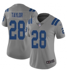 Women's Nike Indianapolis Colts #28 Jonathan Taylor Gray Stitched NFL Limited Inverted Legend Jersey