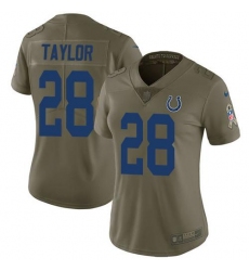 Women's Nike Indianapolis Colts #28 Jonathan Taylor Olive Stitched NFL Limited 2017 Salute To Service Jersey