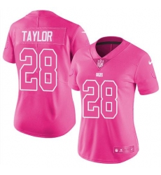 Women's Nike Indianapolis Colts #28 Jonathan Taylor Pink Stitched NFL Limited Rush Fashion Jersey