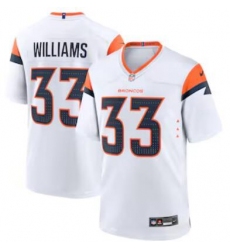 Unisex Denver Broncos #33 Javonte Williams Nike White Game Jersey