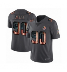 Men's Pittsburgh Steelers #90 T. J. Watt Limited Black USA Flag 2019 Salute To Service Football Jersey