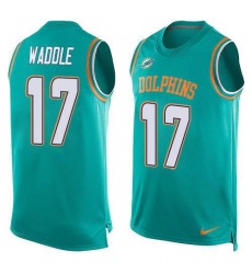 Unisex Nike Miami Dolphins #17 Jaylen Waddle Aqua Green Team Color Stitched NFL Limited Tank Top Jersey