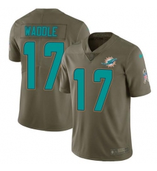 Unisex Nike Miami Dolphins #17 Jaylen Waddle Olive Stitched NFL Limited 2017 Salute To Service Jersey