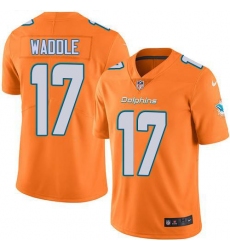 Unisex Nike Miami Dolphins #17 Jaylen Waddle Orange Stitched NFL Limited Rush Jersey