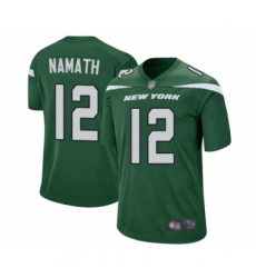 Men's New York Jets #12 Joe Namath Game Green Team Color Football Jersey