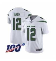 Men's New York Jets #12 Joe Namath White Vapor Untouchable Limited Player 100th Season Football Jersey