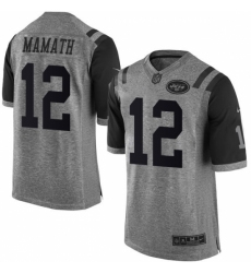 Men's Nike New York Jets #12 Joe Namath Limited Gray Gridiron NFL Jersey