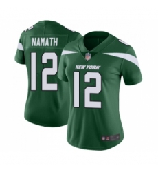 Women's New York Jets #12 Joe Namath Green Team Color Vapor Untouchable Limited Player Football Jersey