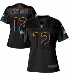 Women's Nike New York Jets #12 Joe Namath Game Black Fashion NFL Jersey