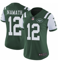 Women's Nike New York Jets #12 Joe Namath Green Team Color Vapor Untouchable Limited Player NFL Jersey