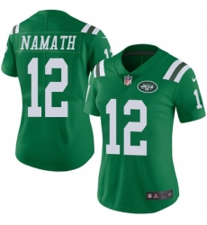 Women's Nike New York Jets #12 Joe Namath Limited Green Rush Vapor Untouchable NFL Jersey