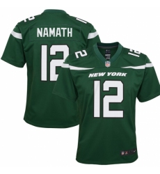 Youth New York Jets #12 Joe Namath NikeRetired Player Game Jersey - Green