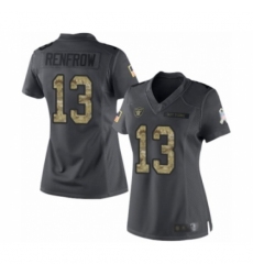 Women's Oakland Raiders #13 Hunter Renfrow Limited Black 2016 Salute to Service Football Jersey