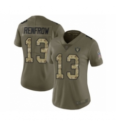 Women's Oakland Raiders #13 Hunter Renfrow Limited Olive Camo 2017 Salute to Service Football Jersey