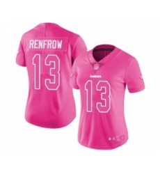 Women's Oakland Raiders #13 Hunter Renfrow Limited Pink Rush Fashion Football Jersey