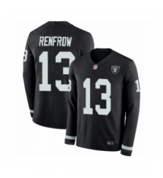 Youth Oakland Raiders #13 Hunter Renfrow Limited Black Therma Long Sleeve Football Jersey