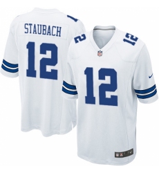 Men's Nike Dallas Cowboys #12 Roger Staubach Game White NFL Jersey