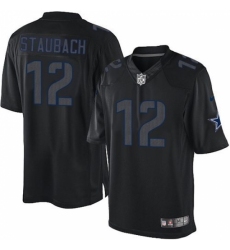 Men's Nike Dallas Cowboys #12 Roger Staubach Limited Black Impact NFL Jersey