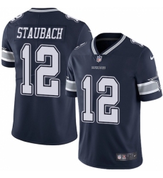 Men's Nike Dallas Cowboys #12 Roger Staubach Navy Blue Team Color Vapor Untouchable Limited Player NFL Jersey