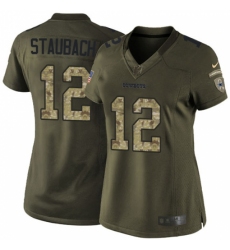 Women's Nike Dallas Cowboys #12 Roger Staubach Elite Green Salute to Service NFL Jersey