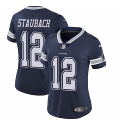 Women's Nike Dallas Cowboys #12 Roger Staubach Navy Blue Team Color Vapor Untouchable Limited Player NFL Jersey