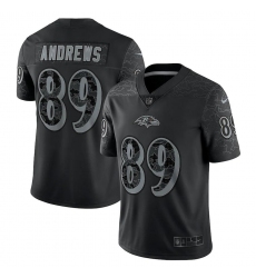 Men's Baltimore Ravens #89 Mark Andrews Black Nike NFL Black Reflective Limited Jersey