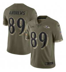 Men's Baltimore Ravens #89 Mark Andrews Nike 2022 Salute To Service Limited Jersey - Olive