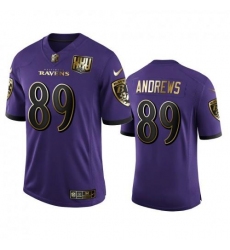 Men's Baltimore Ravens #89 Mark Andrews Nike Purple Team 25th Season Golden Limited NFL Jersey