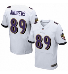 Men's Nike Baltimore Ravens #89 Mark Andrews Elite White NFL Jersey