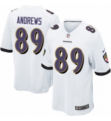 Men's Nike Baltimore Ravens #89 Mark Andrews Game White NFL Jersey