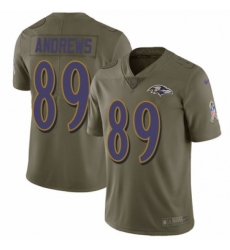 Men's Nike Baltimore Ravens #89 Mark Andrews Limited Olive 2017 Salute to Service NFL Jersey