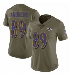 Women's Nike Baltimore Ravens #89 Mark Andrews Limited Olive 2017 Salute to Service NFL Jersey