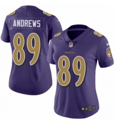 Women's Nike Baltimore Ravens #89 Mark Andrews Limited Purple Rush Vapor Untouchable NFL Jersey