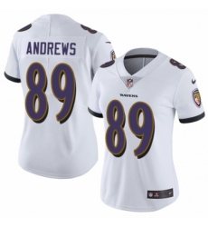 Women's Nike Baltimore Ravens #89 Mark Andrews White Vapor Untouchable Limited Player NFL Jersey