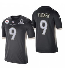 Men's Baltimore Ravens #9 Justin Tucker 2021 AFC Pro Bowl Game Anthracite NFL Jersey