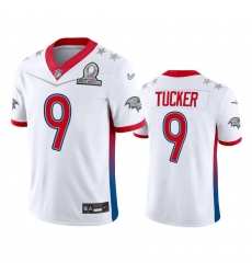 Men's Nike Baltimore Ravens #9 Justin Tucker NFL 2022 AFC Pro Bowl Game Jersey White