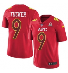 Youth Nike Baltimore Ravens #9 Justin Tucker Red Stitched NFL Limited AFC 2017 Pro Bowl Jersey