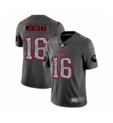 Men's San Francisco 49ers #16 Joe Montana Limited Gray Static Fashion Football Jersey